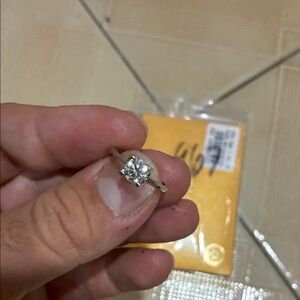 Gold Plated Silver Moissanite Ring